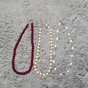 Choker bead necklaces set of 3 accessories